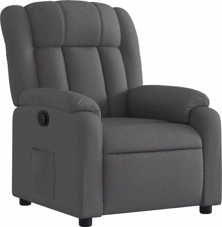 Poltrona Reclinabile in Tessuto Grigio Scuro
