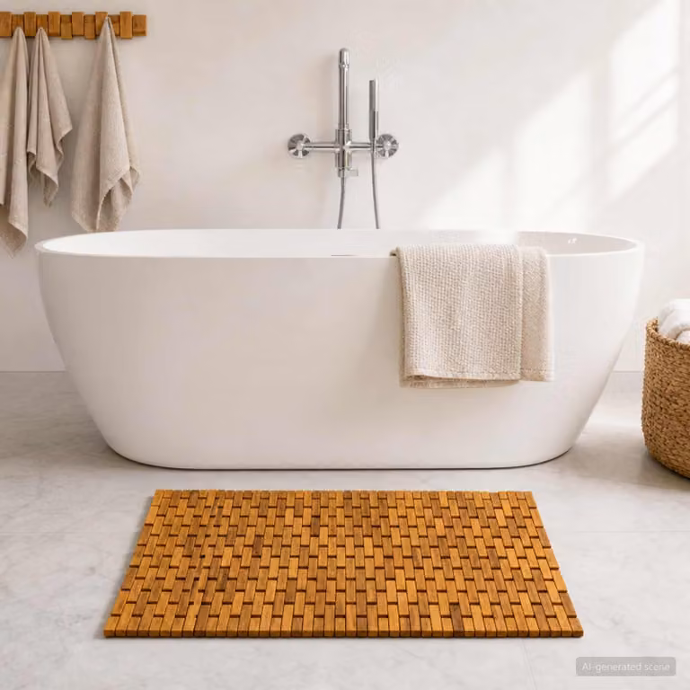 Tappetino da bagno naturale vidaXL colore marrone L: 100 cm x P: 65 cm