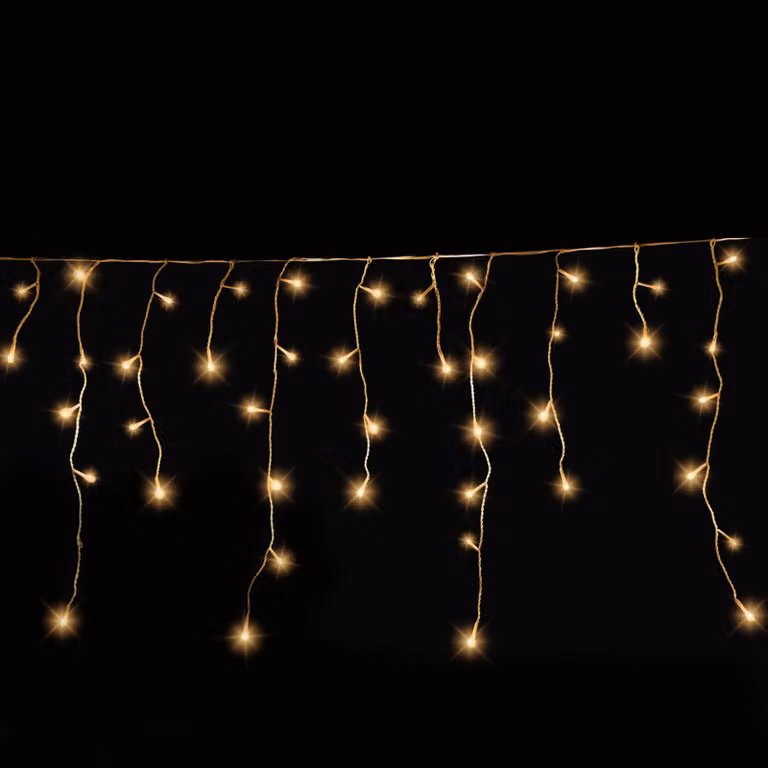 Catena luminosa a LED, 24 metri, 960 LED bianco caldo, con timer e effetto lampeggiante