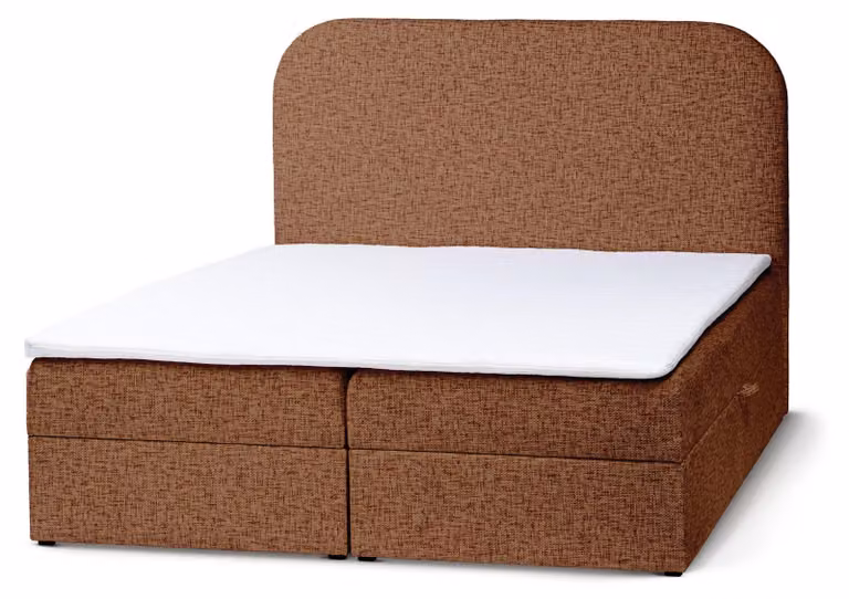 Letto con rete a molle, modello "Gory", colore "Terra bruciata", dimensioni 200 x 200 cm