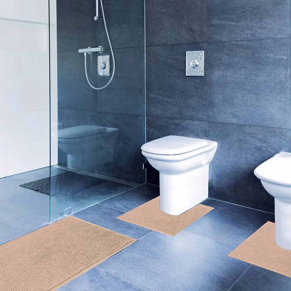 Set di 3 tappeti da bagno Sophie Maison Poppy color beige in microfibra antiscivolo – 2