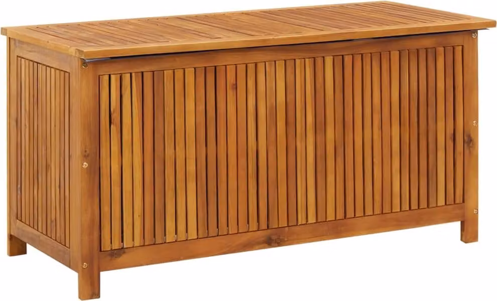 vidaXL Cassetta portaoggetti da giardino 113x50x58 cm in legno massiccio di acacia - Cassetta portaoggetti da giardino - Cassetta portaoggetti da esterno - Cassetta da giardino - Cassetta portaoggetti