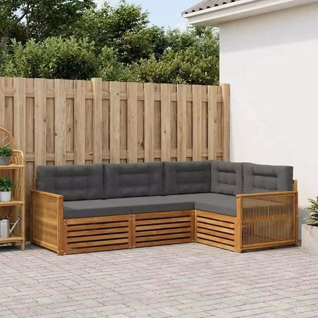 Set di divani da esterno 4 pz Naturale e Antracite 3383300