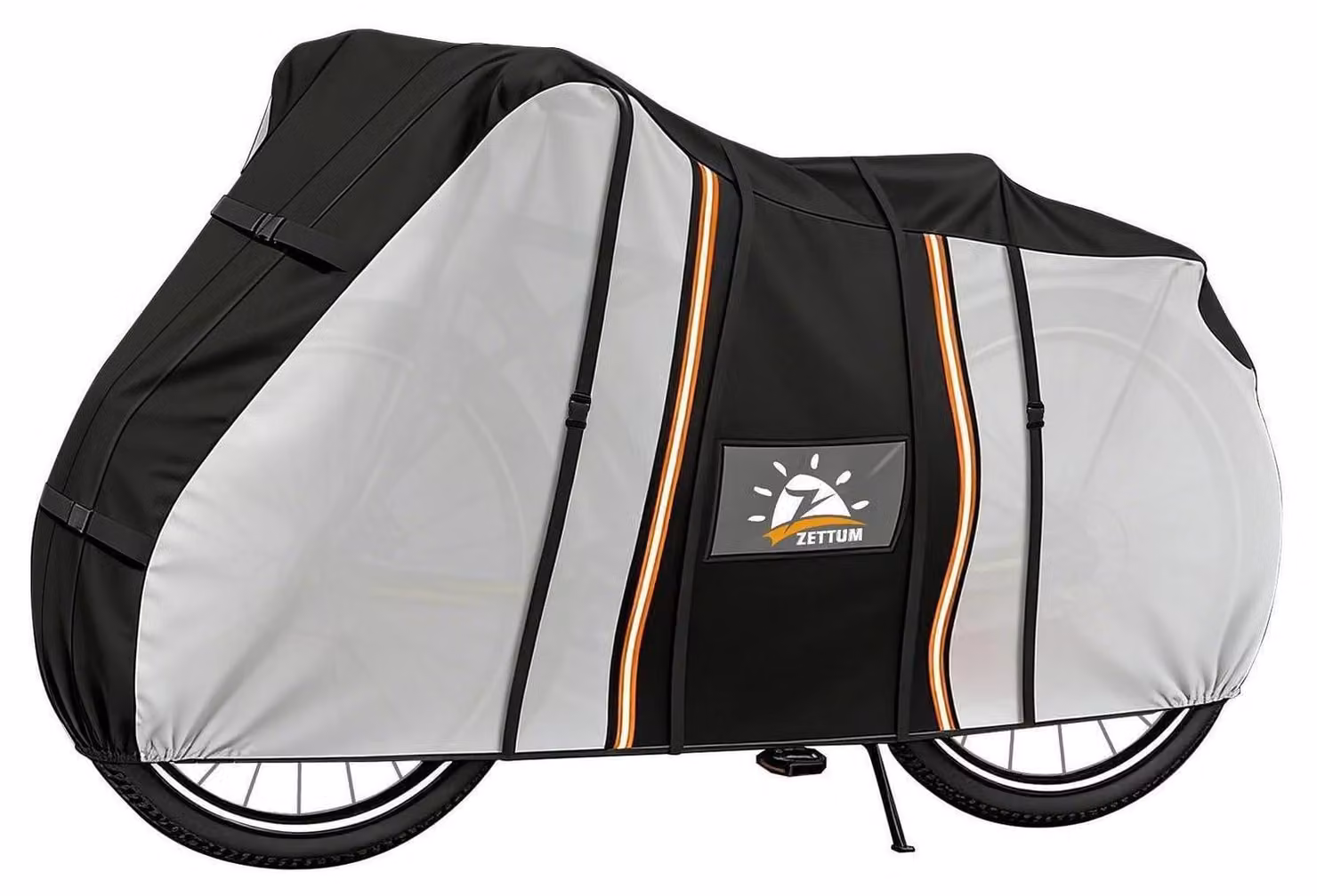 Copertura impermeabile per 2 biciclette, robusta, con rivestimento in PU, adatta per portapacchi posteriori, trasparente, dimensioni 206x91x127 cm