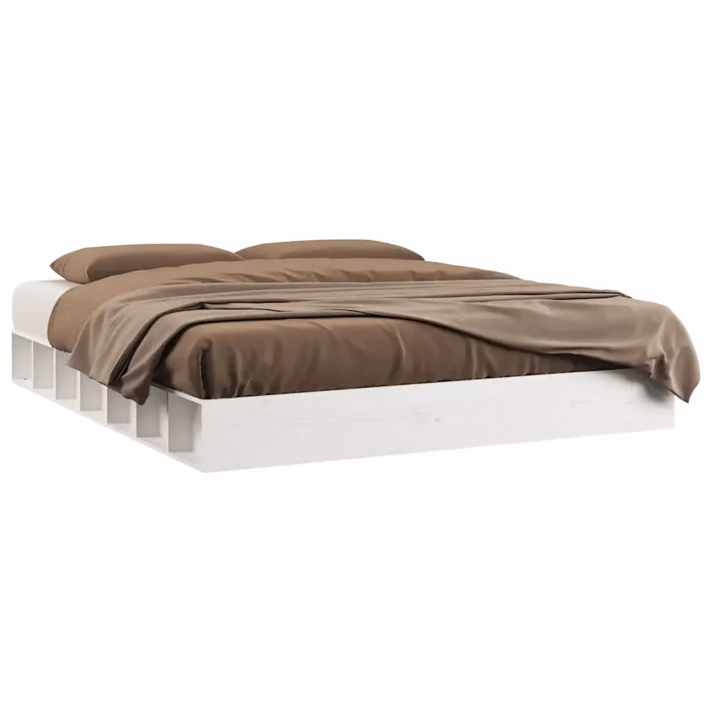 Letto con giroletto in legno massello di pino bianco vidaXL L/P: 140 x 200 cm – 2