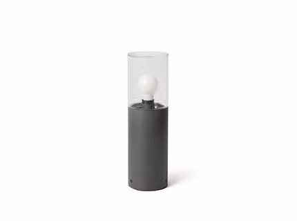 KILA 400 Faro Barcelona Paletto per Esterni in Alluminio e Cristallo, Colore Trasparente e Grigio