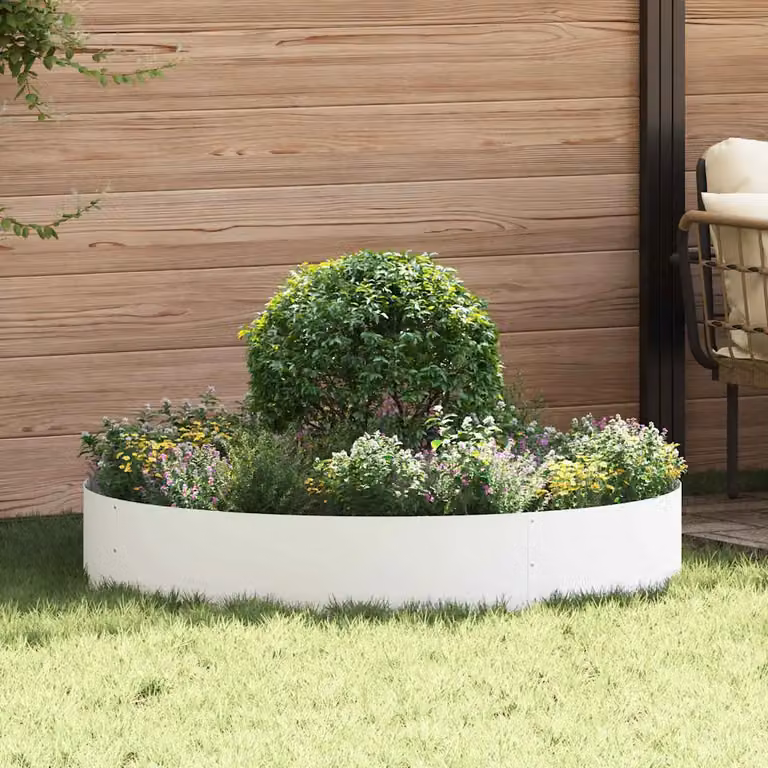 Anello per vaso vidaXL in acciaio bianco L: 120 cm, P: 120 cm, H: 20 cm