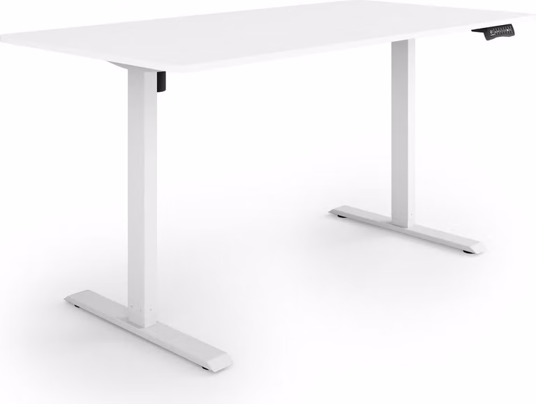 ESMART ETX-121WW 160x80cm Bianco Scrivania ergonomica sit-stand Regolabile elettricamente in altezza in modo continuo 73,5-123,5 cm 3x memoria Ricordo attività Soft-Start/Stop Montaggio rapido