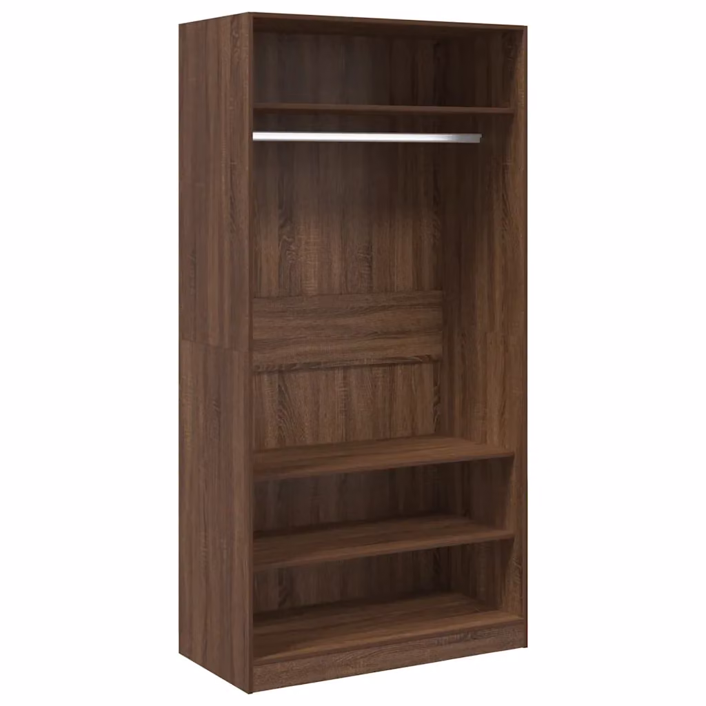 Armadio moderno vidaXL in legno rovere marrone con ripiani e appendiabiti L: 100 cm, P: 50 cm, H: 200 cm – 2