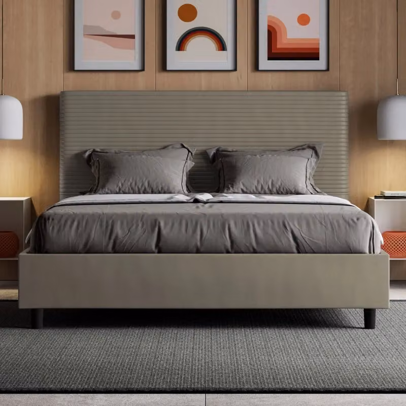 Letto matrimoniale imbottito Focus Ityhome con contenitore in similpelle L/P: 160 x 200 cm – 2