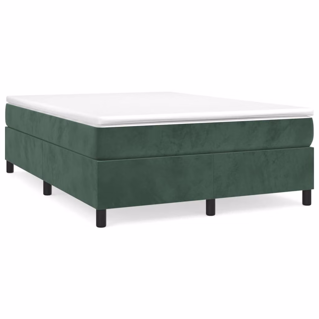 Struttura Letto a Rete a Molle Verde Scuro 140x190 cm in Velluto