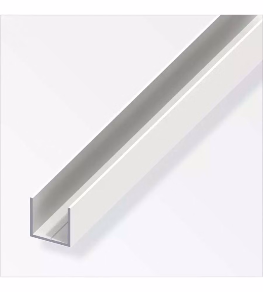 Alfer Profilo a U Alluminio Epossidico Bianco 23,5 mm 1 m con Guida