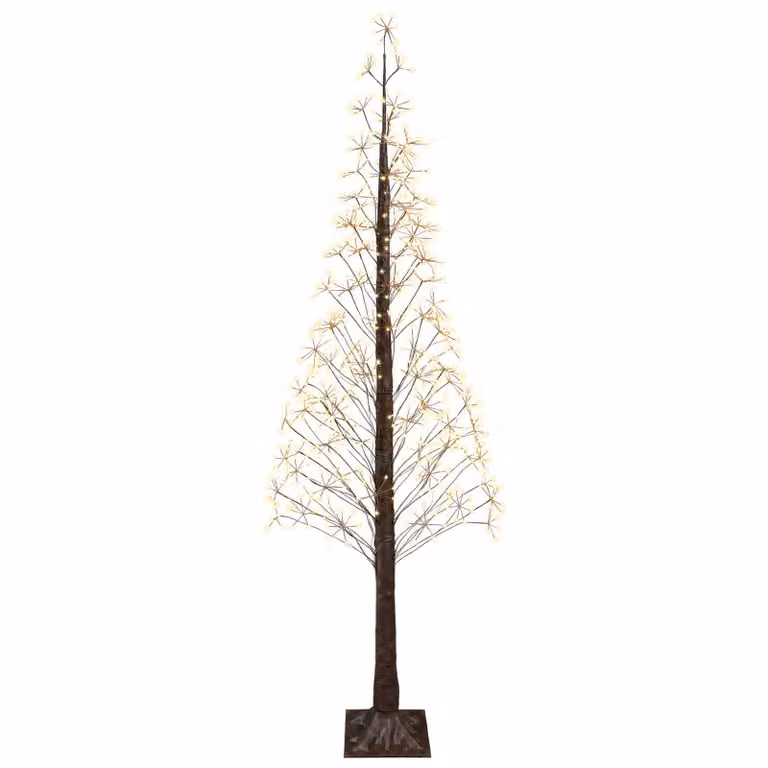 vidaXL Albero di Natale Starburst Marrone 240 cm Plastica 688 LED