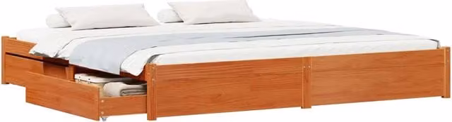 Letto matrimoniale | Letto per adulti | Struttura del letto con cassetto Marrone cerato 180 x 200 cm