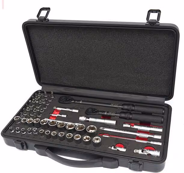 Set di chiavi dinamometriche di precisione 1/4'' e 3/8'', 1 - 5Nm, 10 - 60Nm, 55 pezzi HBM
