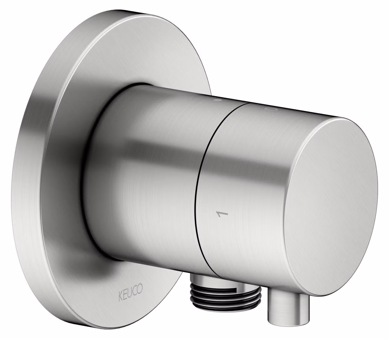 KEUCO IXMO Vanne d'inversion à encastrer 2 consommateurs, raccord de flexible avec poignée Comfort, avec arrêt, rosace ronde, 59557061101, 59557061101
