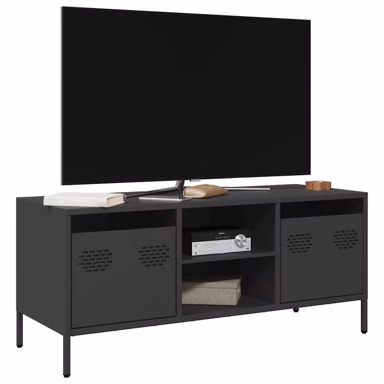 Mobile TV vidaXL Nero in Metallo L: 101,5 cm, P: 39 cm, H: 43,5 cm