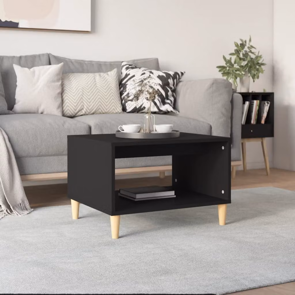 vidaXL Tavolino nero 60x50x40 cm Materiale a base di legno - Tavolino - Tavoli da caffè - Tavolino - Tavolino da divano