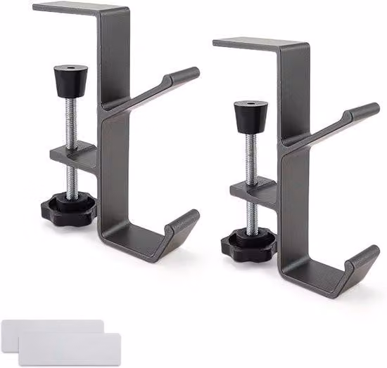 Supporti da tavolo regolabili in alluminio nero, 2 pezzi