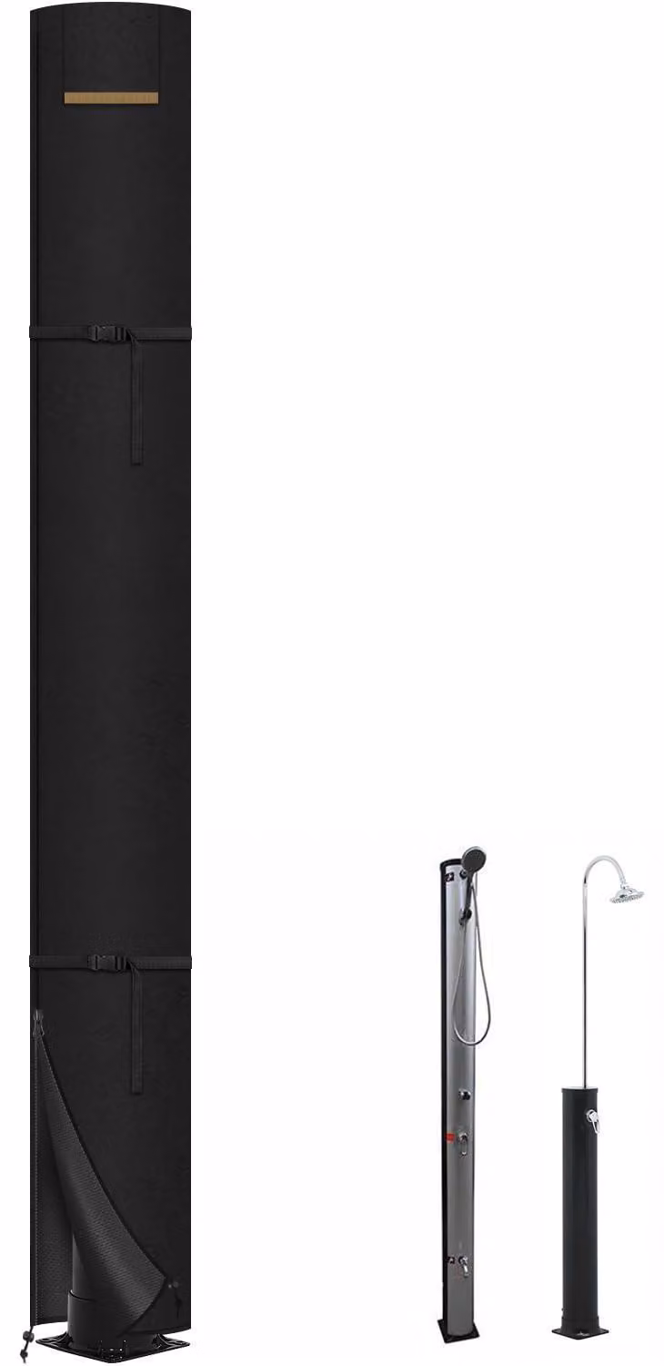 Copertura impermeabile per doccia esterna, dimensioni 245x30 cm, resistente al vento, tessuto Oxford 420D