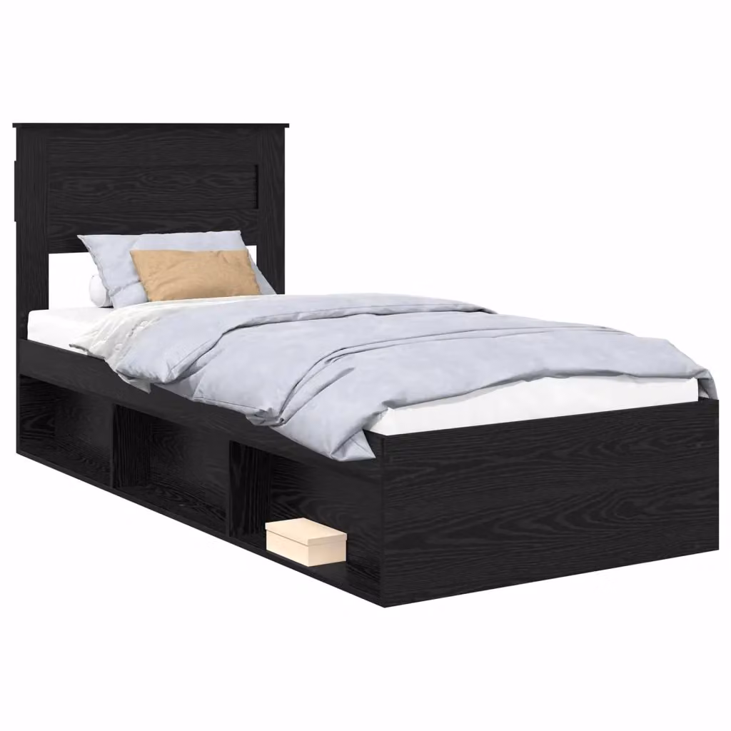 Struttura letto moderno vidaXL in legno nero L 100 x P 200 cm – 2