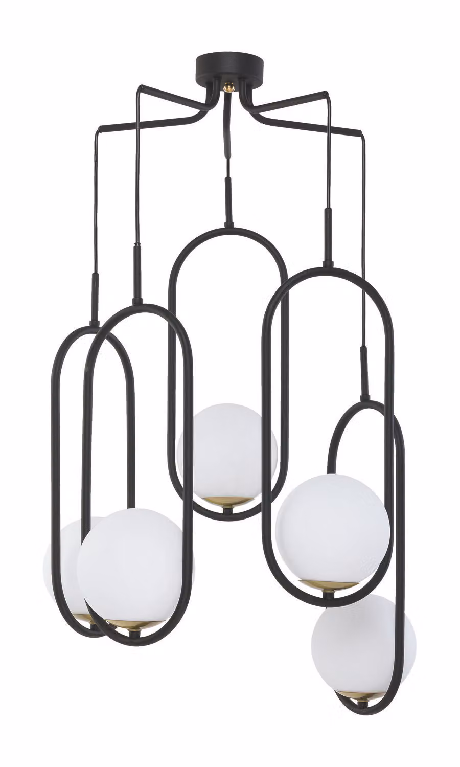 Lampada a sospensione IGON bianco e nero 5xE14x15W in metallo, dimensioni: 80x56x56 cm, IP20, Jupiter