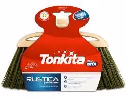Scopa rustica per esterni Tonkita in fibra naturale colore verde manico non incluso
