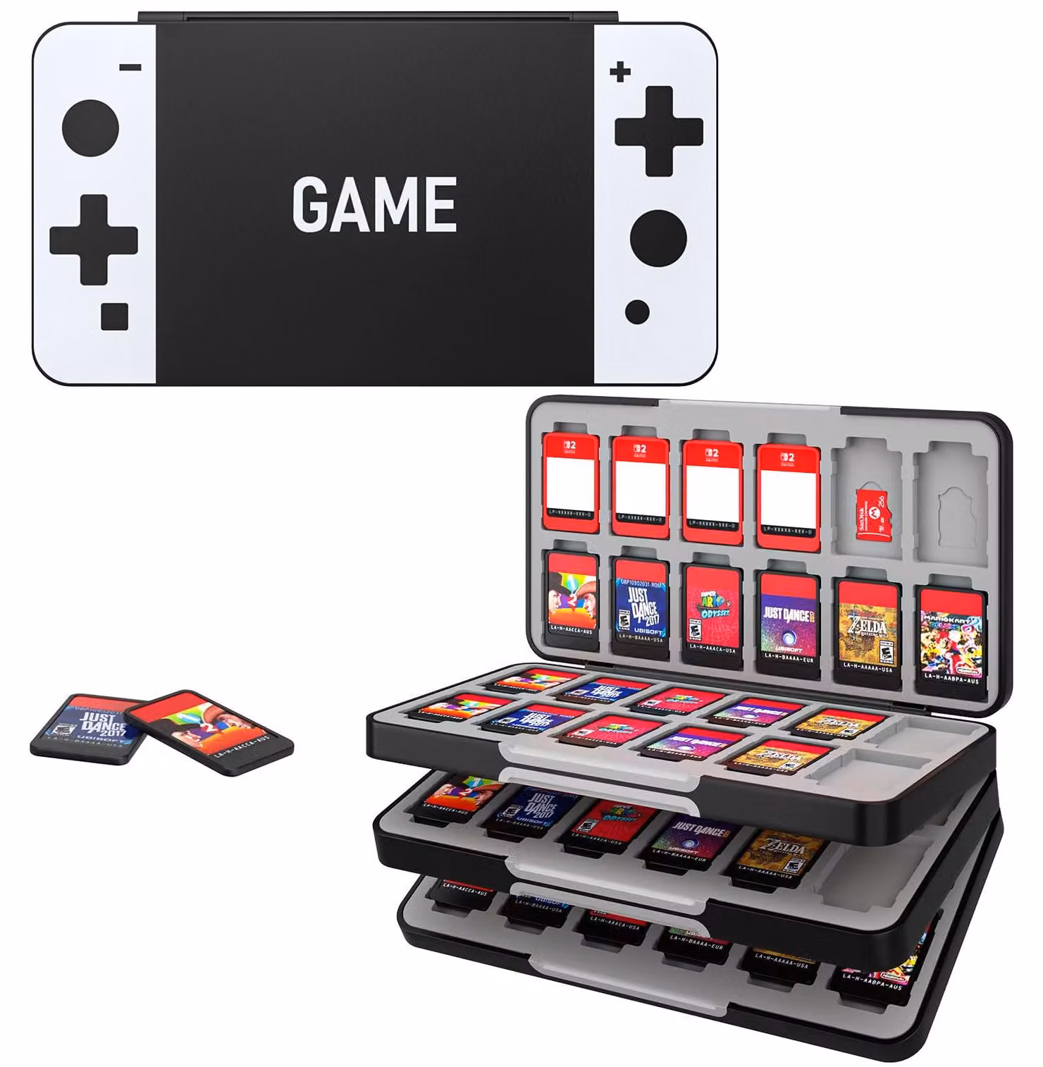 Scatola di stoccaggio per giochi compatibile con Nintendo Switch/OLED (modello 2021) e Nintendo Switch Lite