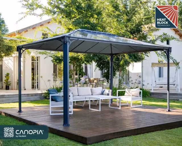 Palram Gazebo Moderno in Alluminio e Policarbonato L: 430 cm, P: 300 cm