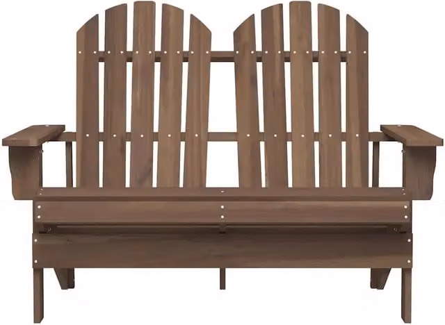 Sedia da giardino Adirondack a 2 posti in legno di abete marrone per esterno e terrazzo L: 119,5 cm, P: 85,5 cm, H: 89,5 cm