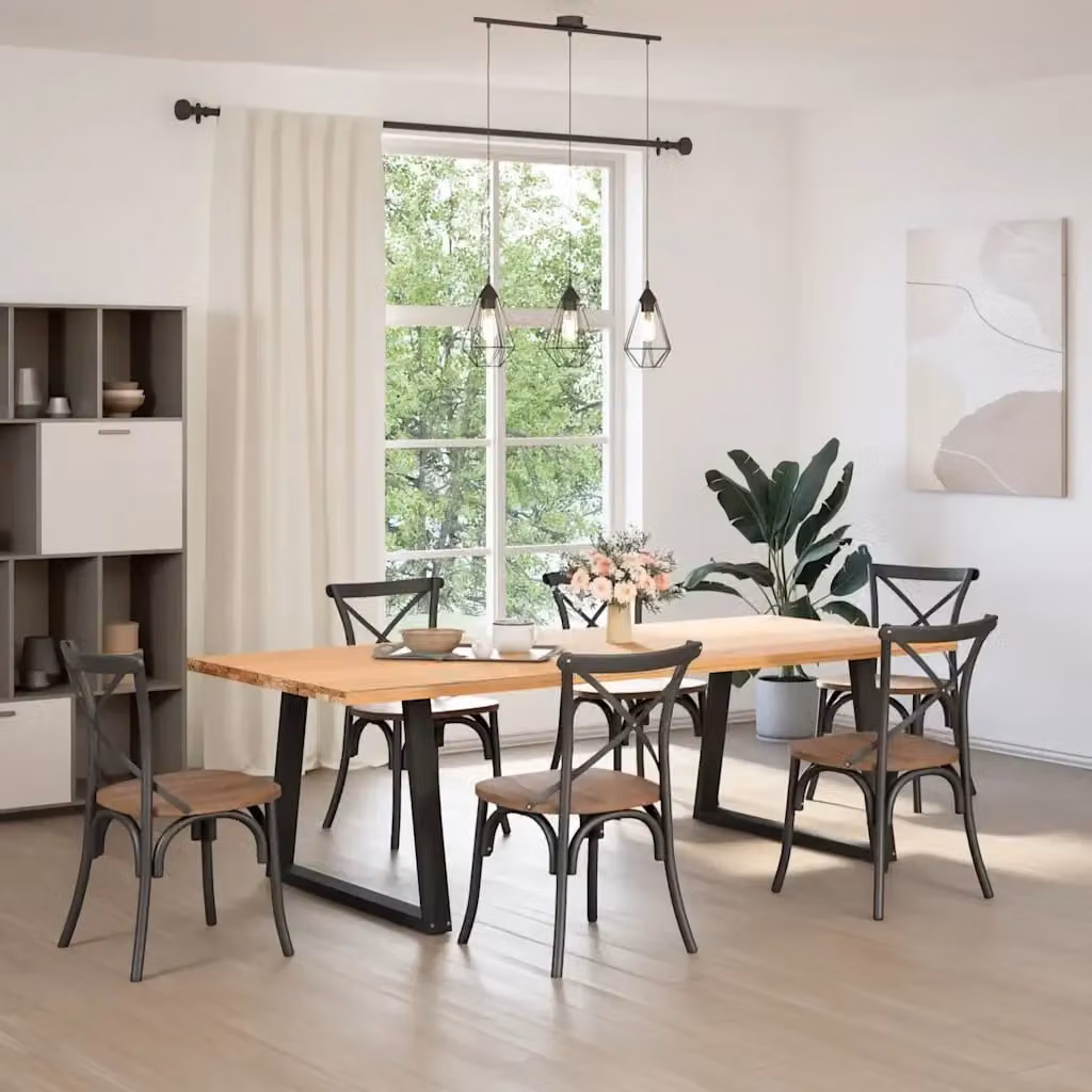 Coppia di gambe per tavolo da pranzo a forma di X in metallo nero con altezza regolabile, DESIGN IN, L/P/H: 100 x 40 x 72-73,3 cm