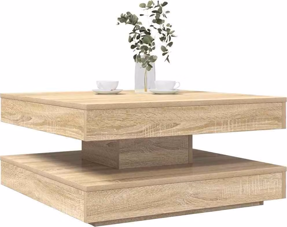 Maison Exclusive - Tavolino girevole a 360 gradi in rovere Sonoma 70x70x34,5 cm