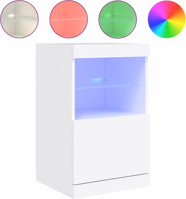 Credenza con Luci LED Bianca 41x37x67 cm