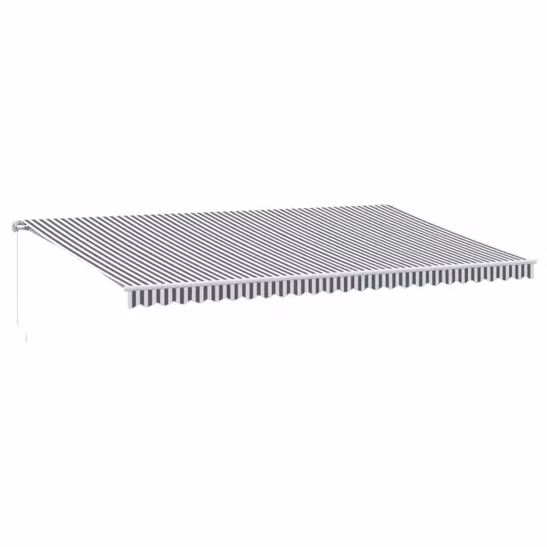 Tenda Retrattile Manuale con LED Antracite e Bianco 600x300 cm