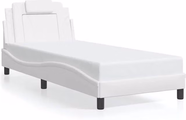 Letto singolo Viana in similpelle bianco senza materasso L/P/H: 90 x 200 x 74,5 cm