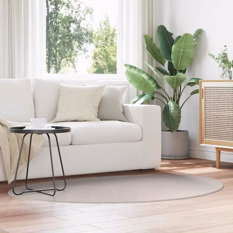 Tappeto moderno vidaXL HUARTE color sabbia in poliestere, lavabile e antiscivolo, L 120 x P 170 cm