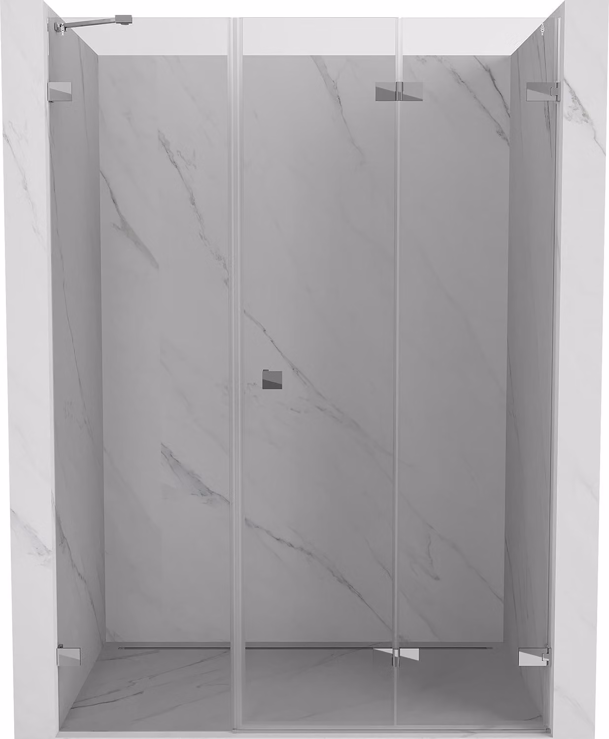 Mexen Lunar-F porta doccia pieghevole destra 135 cm, trasparente, cromo - 836S-135-050-01-00-P
