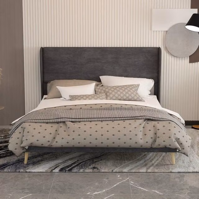 Letto imbottito con testiera ¨C Minimal ¨C Grigio 160x200 cm