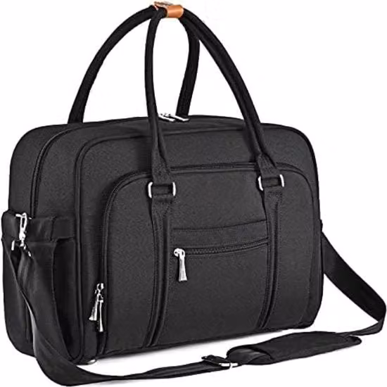 Borsa a tracolla gonfiabile in metallo e tessuto, colore nero