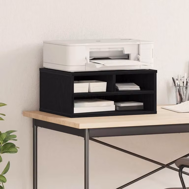 vidaXL Supporto per Stampante Moderno in MDF Nero L: 49 cm, P: 40 cm, H: 22,5 cm