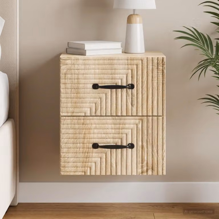 vidaXL Mobiletto da notte sospeso Rovere Sonoma L 34,5 cm x P 33 cm x H 40 cm