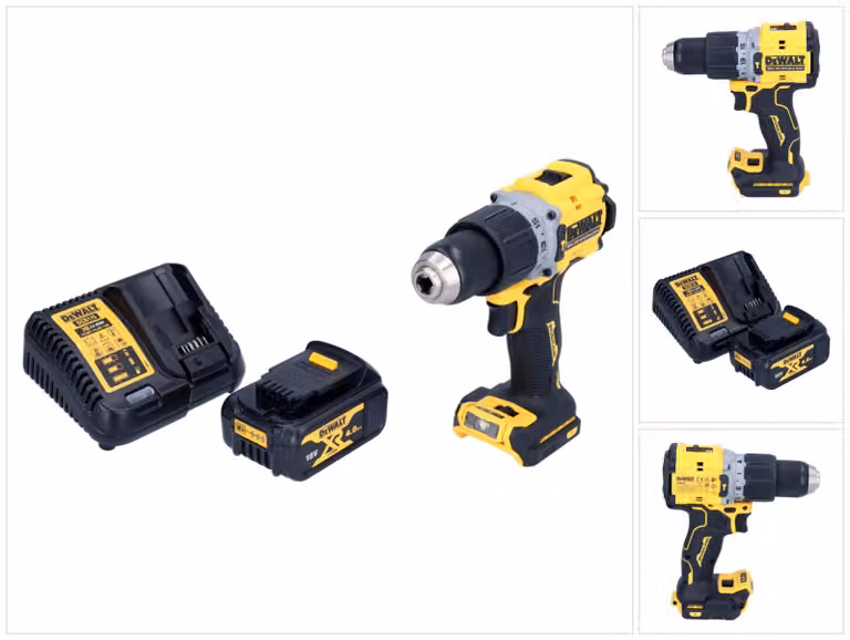 Trapano a percussione a batteria DeWalt DCD 805 M1 18 V 90 Nm senza spazzole + 1x batteria ricaricabile 4,0 Ah + caricatore