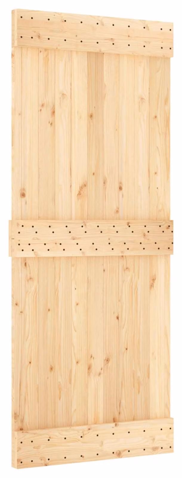 Porta scorrevole NARVIK Naturale e Nero 85 x 210 cm (152,5 cm)