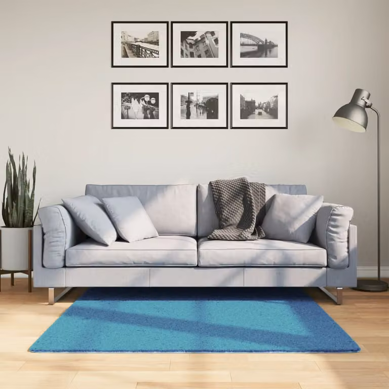 Tappeto vidaXL OVIEDO a pelo corto turchese, L/P: 120 x 120 cm