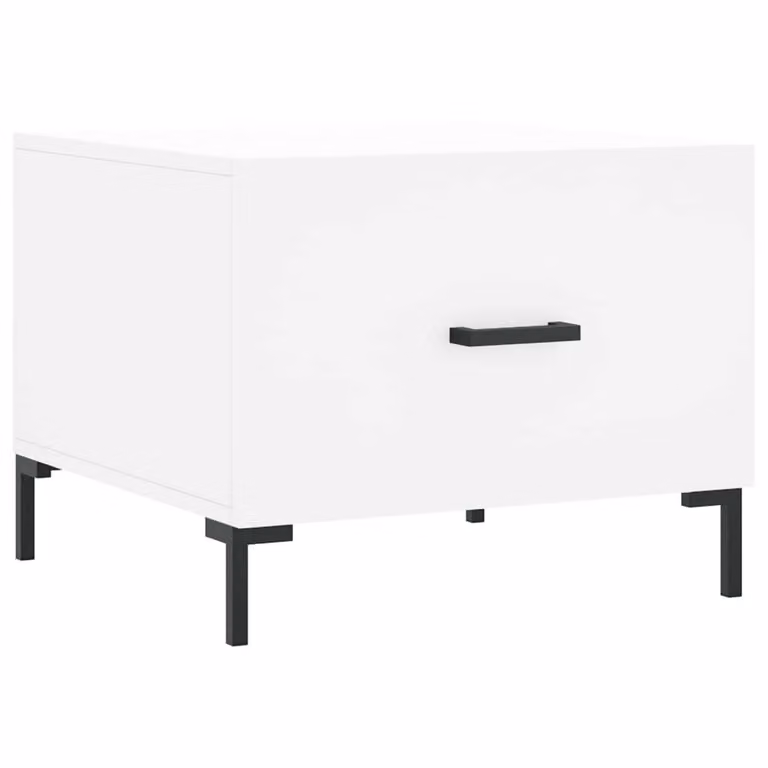 Tavolino da Salotto Bianco 50x50x40 cm in Legno Multistrato