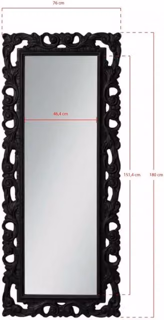 Specchiera Anna 76x180 cm. argento verniciato
