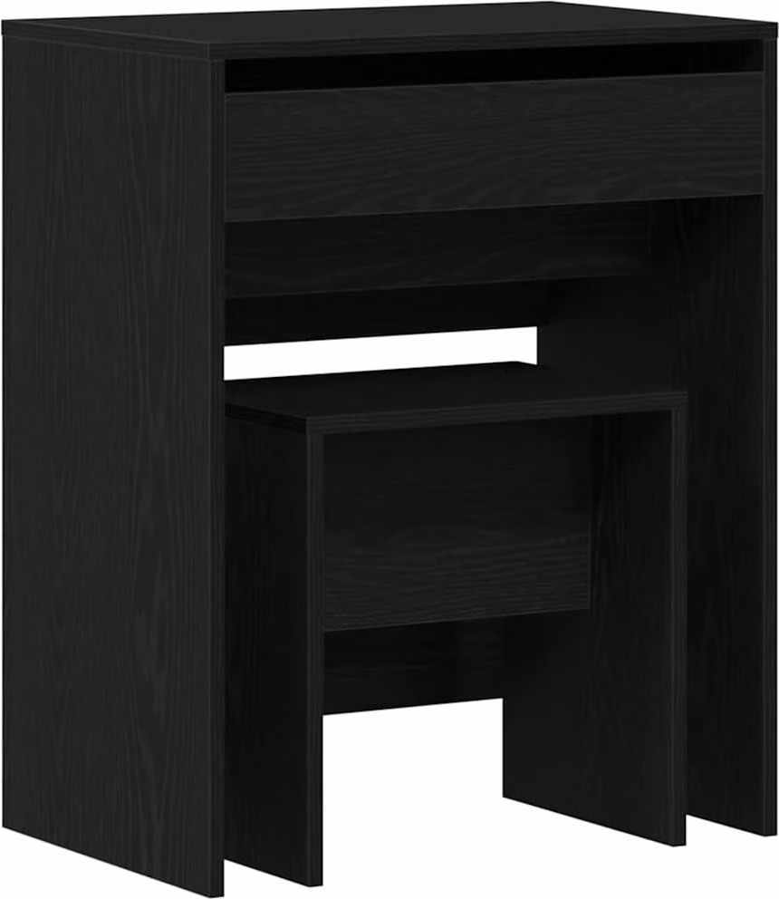 Tavolo da Trucco Rovere nero 60 x 40 x 75 cm Legno multistrato