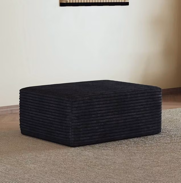 Ottoman REDOM nero in tessuto moderno per soggiorno e camera da letto – 1