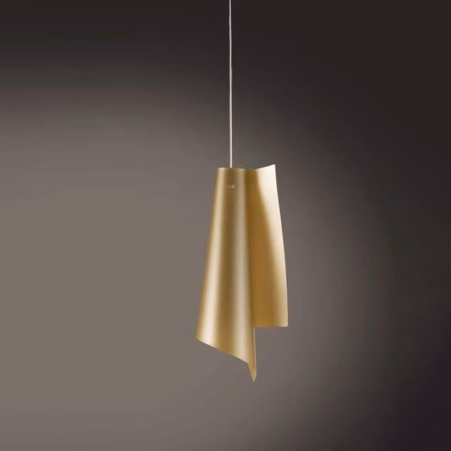 Sospensione Moderna Vela Polilux Linea Zero Oro e Metallo Cromo con 1 Luce E27 H 68 cm – 1