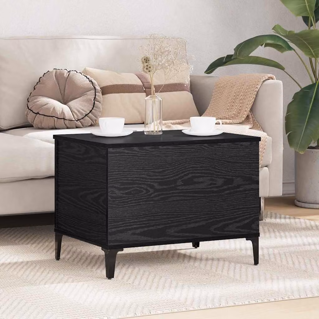 Maison Exclusive - Tavolino da salotto effetto rovere nero 60 x 44,5 x 45 cm Materiale ligneo